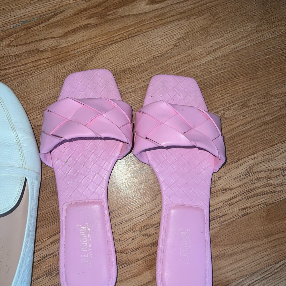 Cape Robbin Pink Woven Slide Sandals